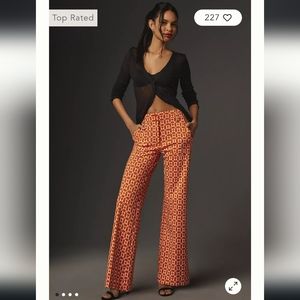 The Naomi Ponte Wide-Leg Flare Pants by Maeve: Printed Edition
